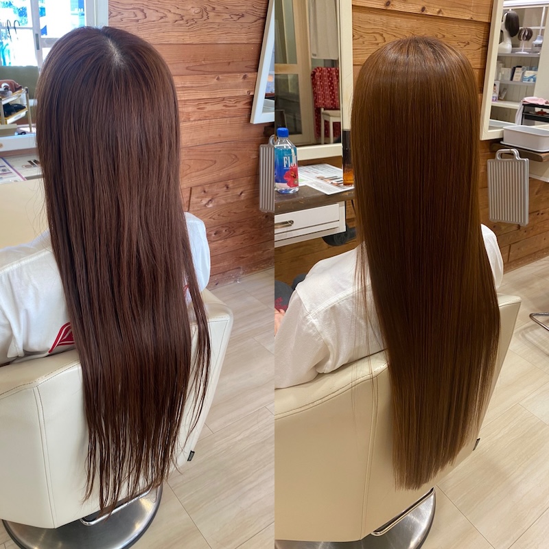 スーパーロングの艶髪矯正