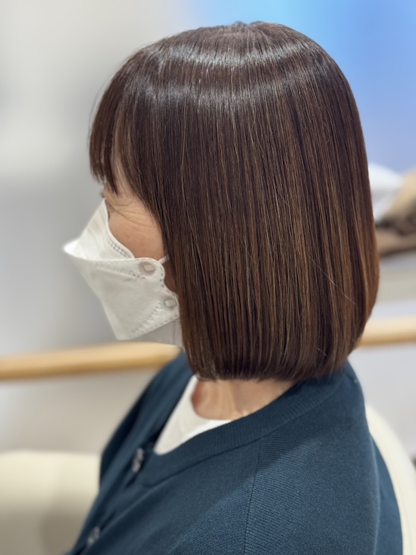 仕上がりもやわらかいボブ