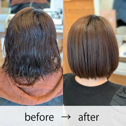 画像 archの艶髪矯正ストレート ビフォーアフター 女性